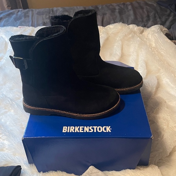 Birkenstock Uppsala Shearling Black Suede Boots - Picture 7 of 10